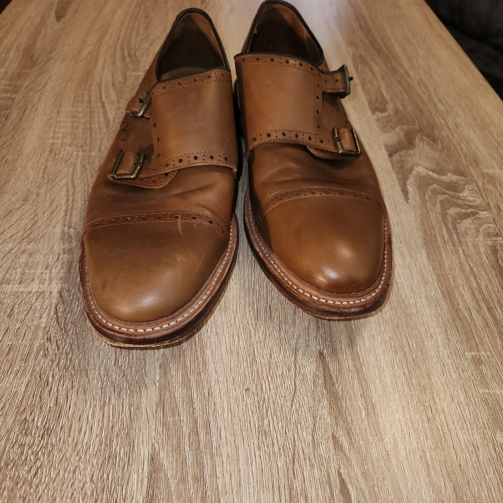 Bostonian Somerville Mix Monk-Strap Loafers In Cognac Leather